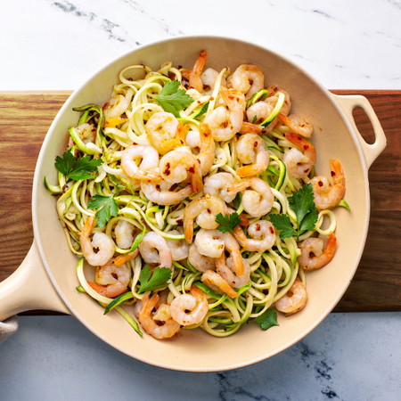 Garlic Butter Shrimp with Zucchini Noodles recipe