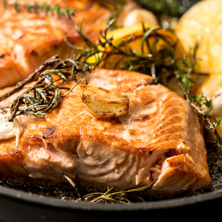 Lemon Herb Grilles Salmon Salad recipe