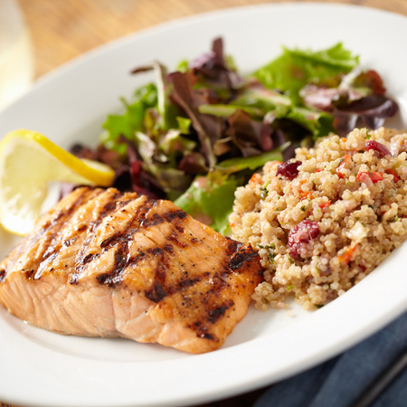 Pan-Seared Salmon with Quinoa &amp; Mixed Veggies recipe