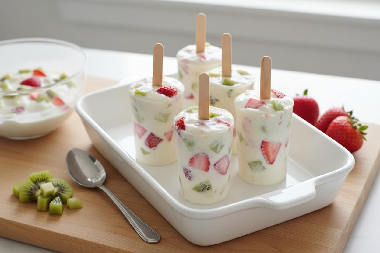 Strawberry Kiwi Yogurt Pops recipe