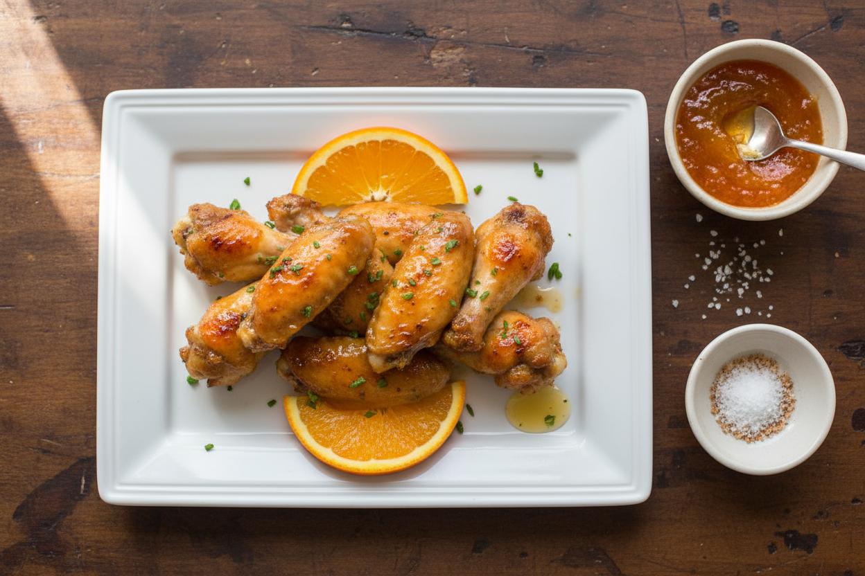 Orange Glazed Skinless Chicken Wings recipe