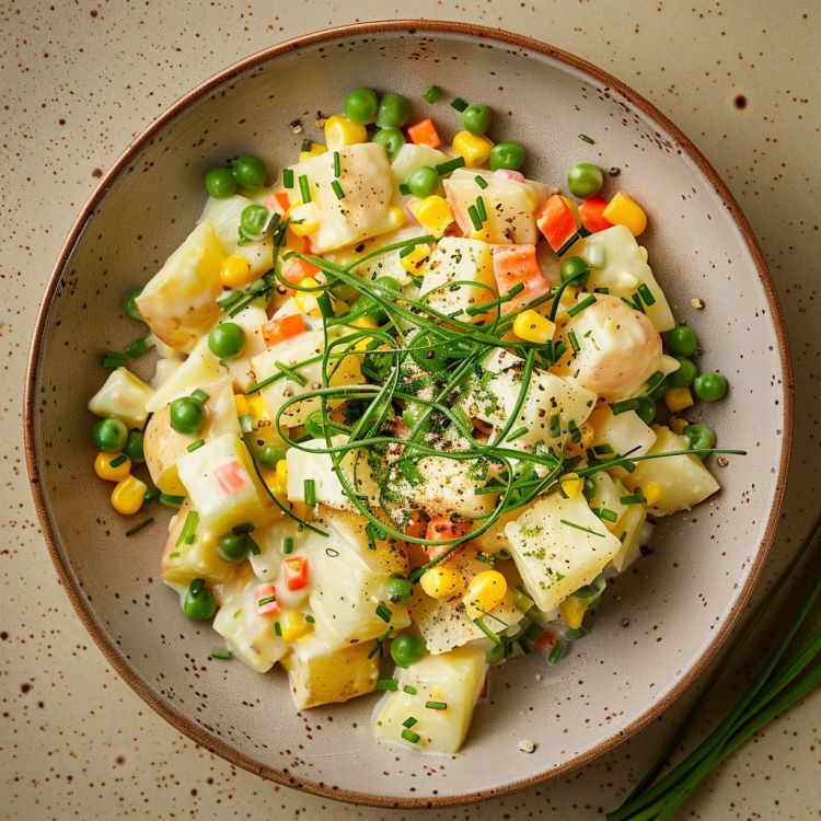 Mashed Potato Salad with Seasonal Vegetables recipe