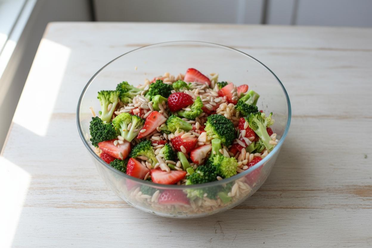 Broccoli Strawberry Orzo Salad recipe