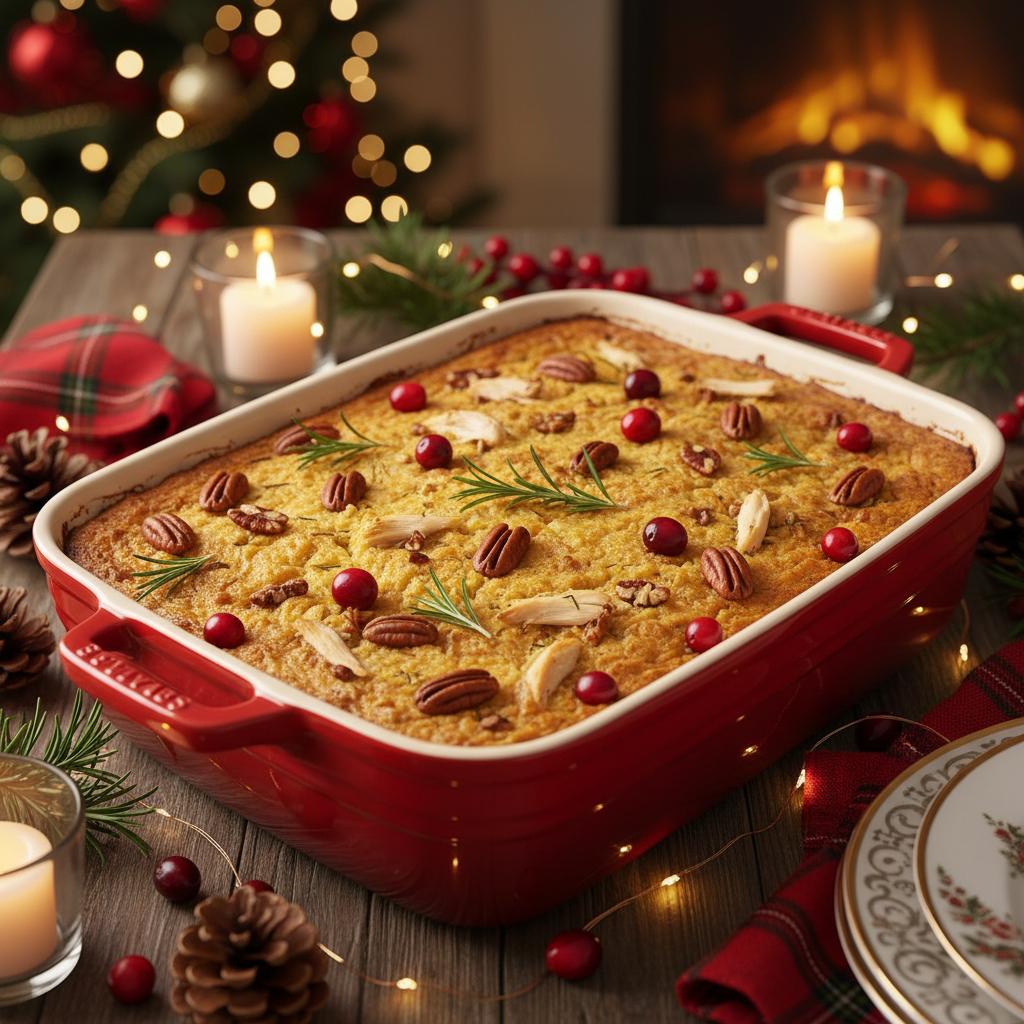 Christmas Cornbread Casserole recipe