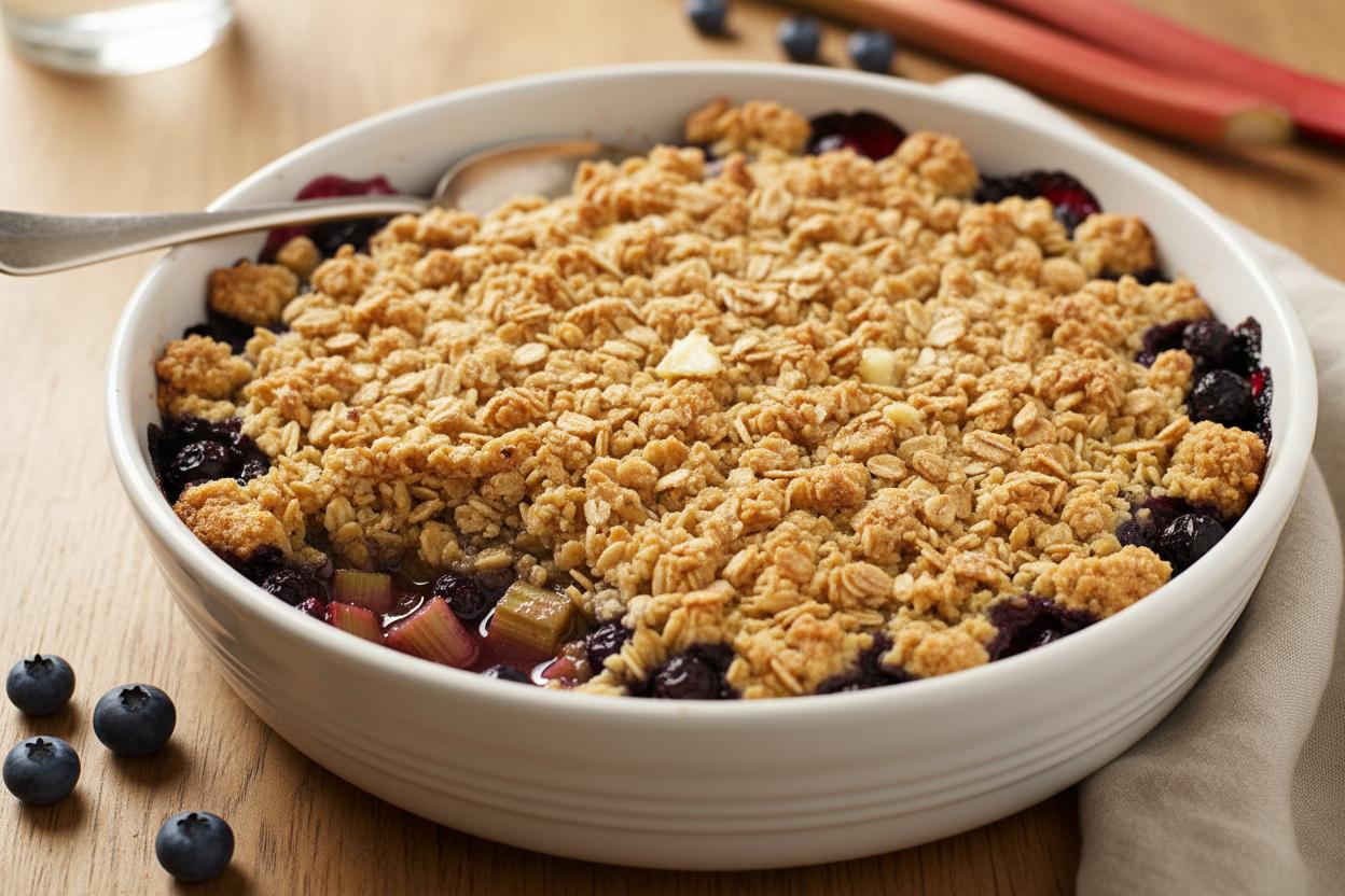 Rhubarb Blueberry Crisp recipe