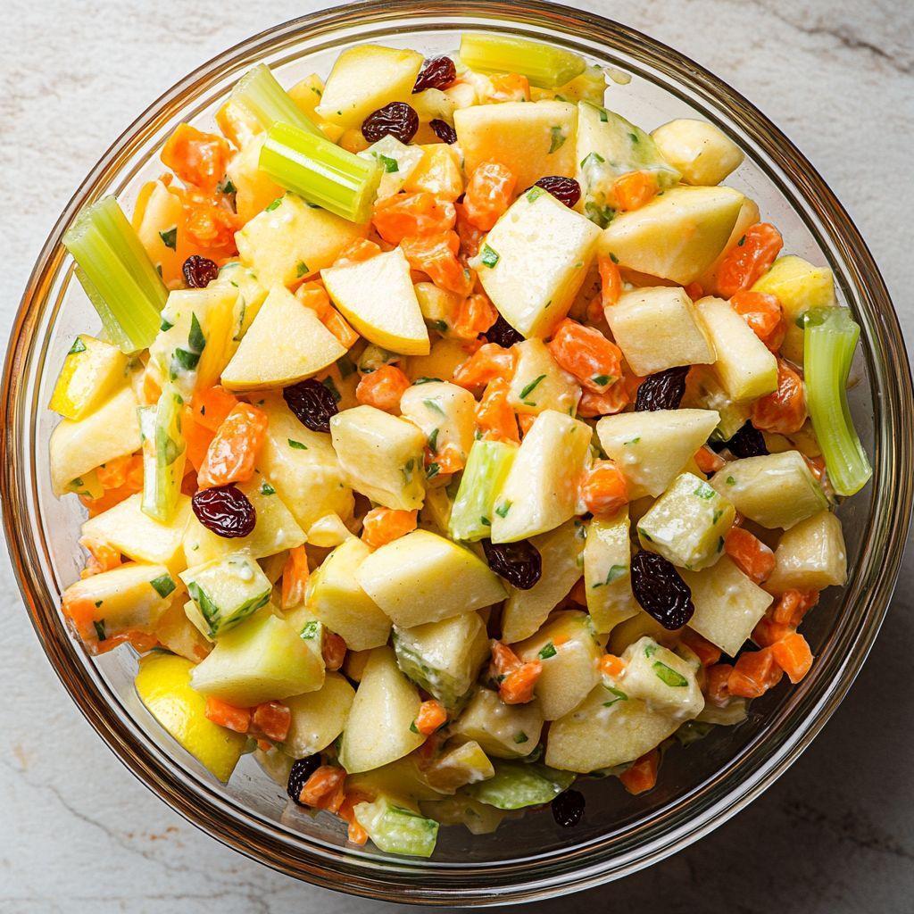 Apple Salad with Sweet & Tangy Yogurt Dressing recipe