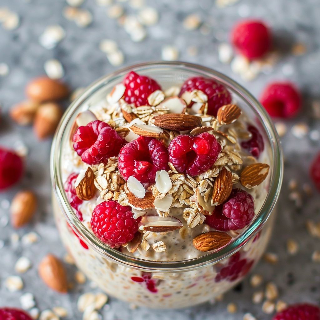 Overnight Raspberry and Almond Oats recipe