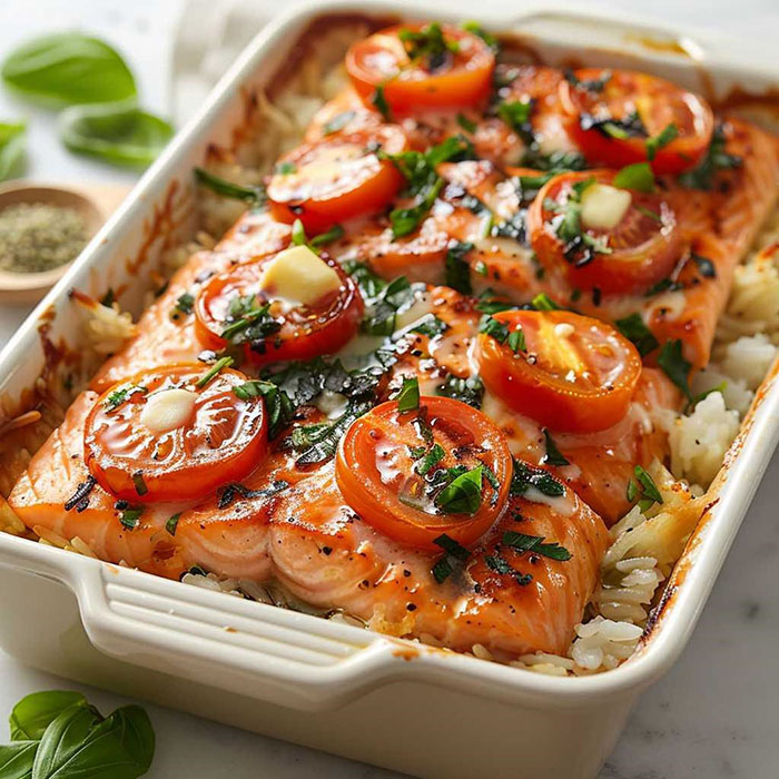 Salmon and Tomato Bake recipe