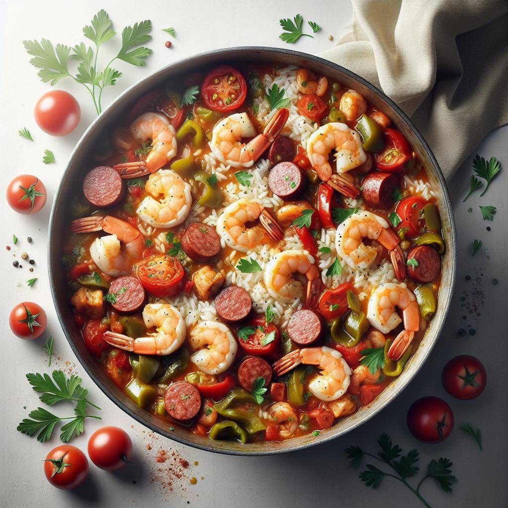 Shrimp, Sausage, and Fish Jambalaya recipe