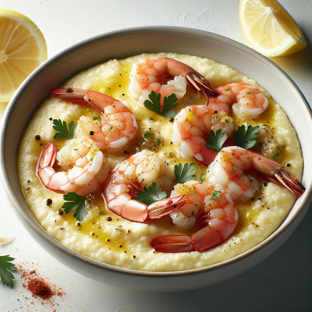 Lemon-Garlic Shrimp and Grits recipe