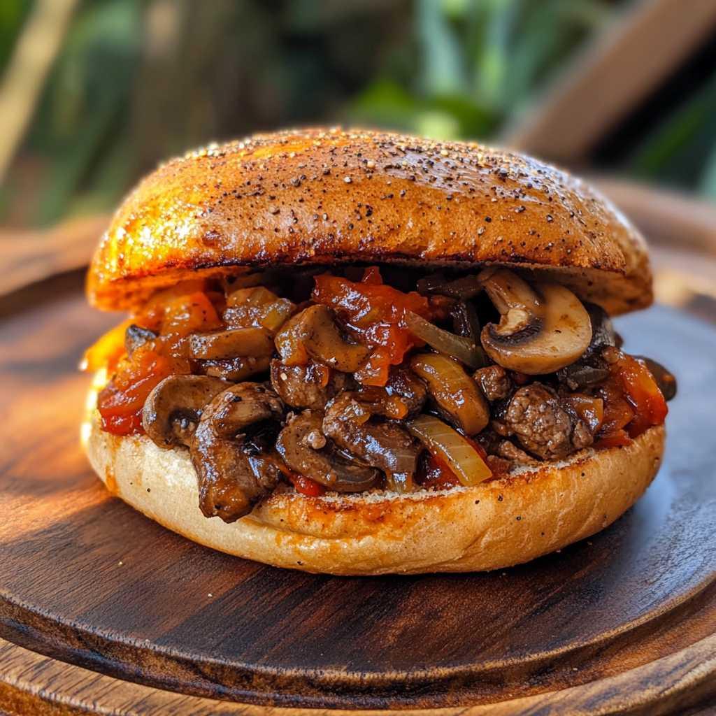 Mushroom Beef Sloppy Joes recipe