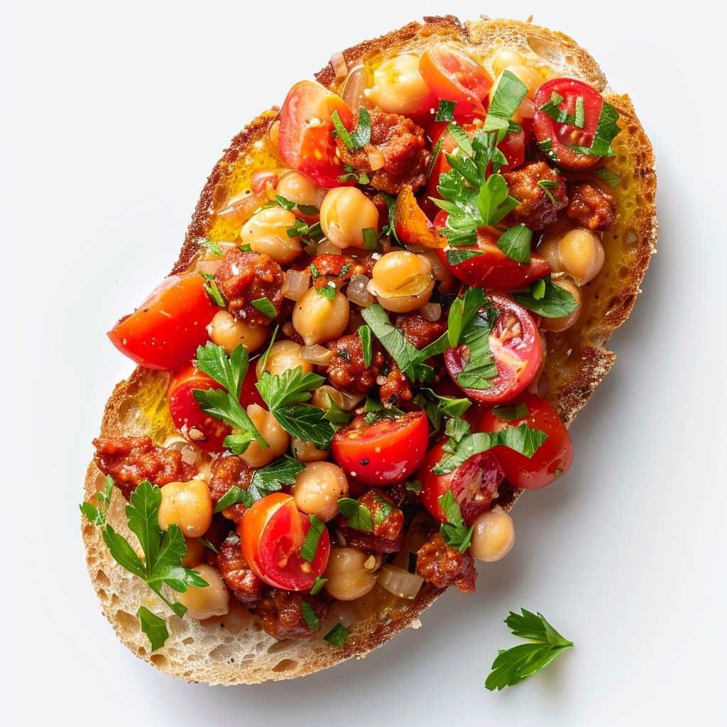 Chickpeas With Chorizo and Tomatoes on Toast recipe