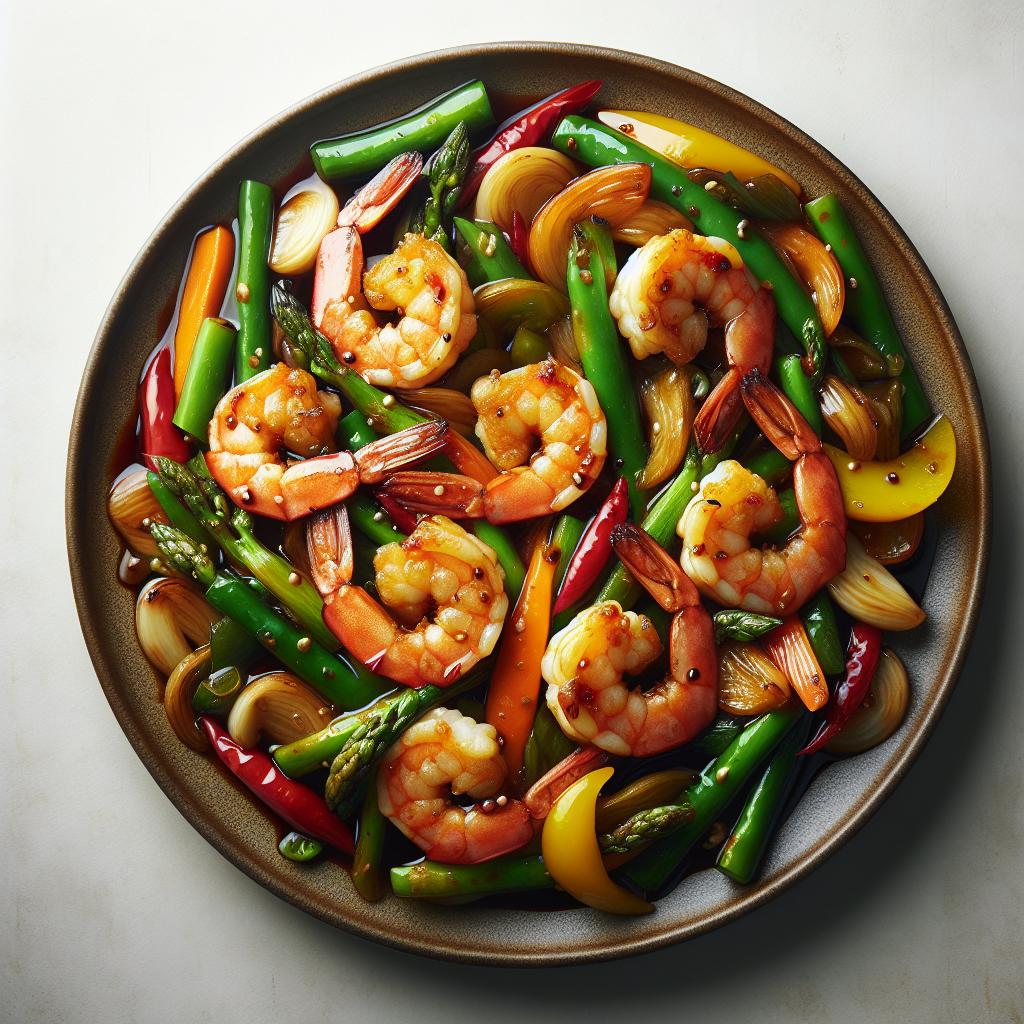 Sweet Chilli & Garlic Shrimp-Prawn Stir Fry recipe
