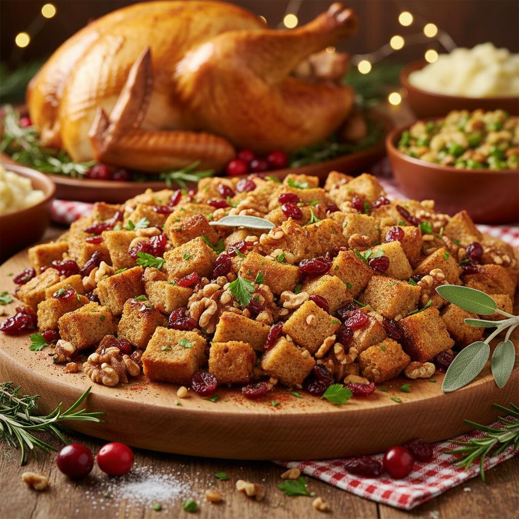 Christmas Cranberry Walnut Whole Wheat Dressing recipe