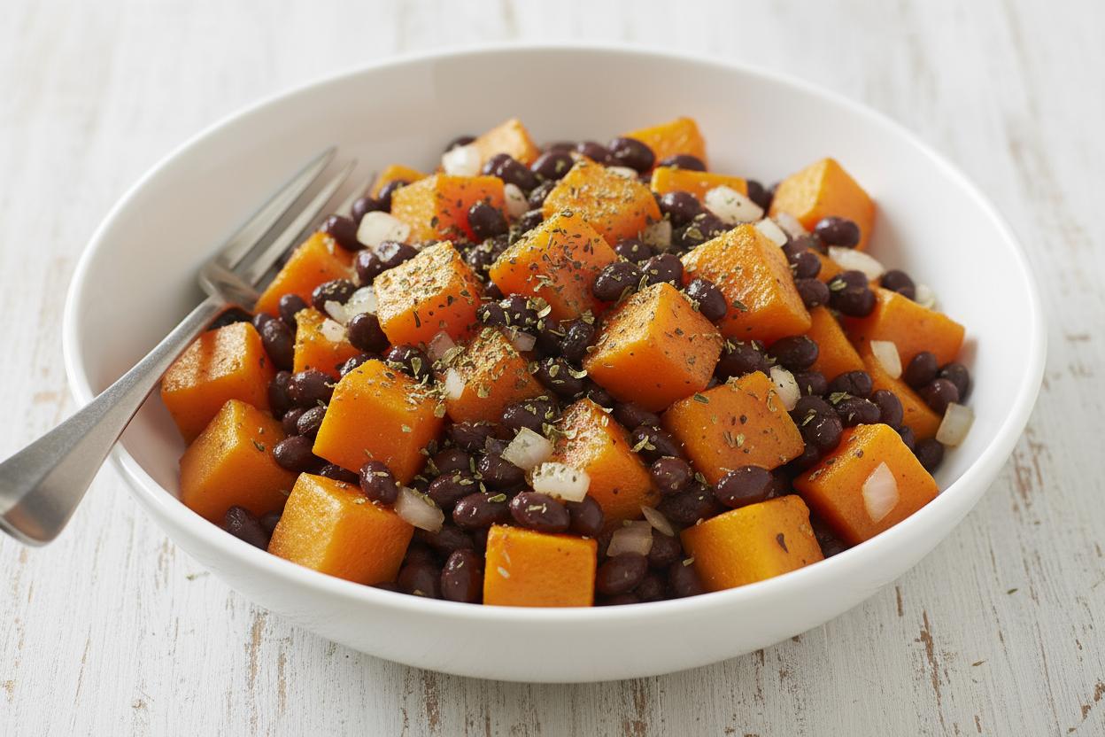 Butternut Squash with Black Beans recipe