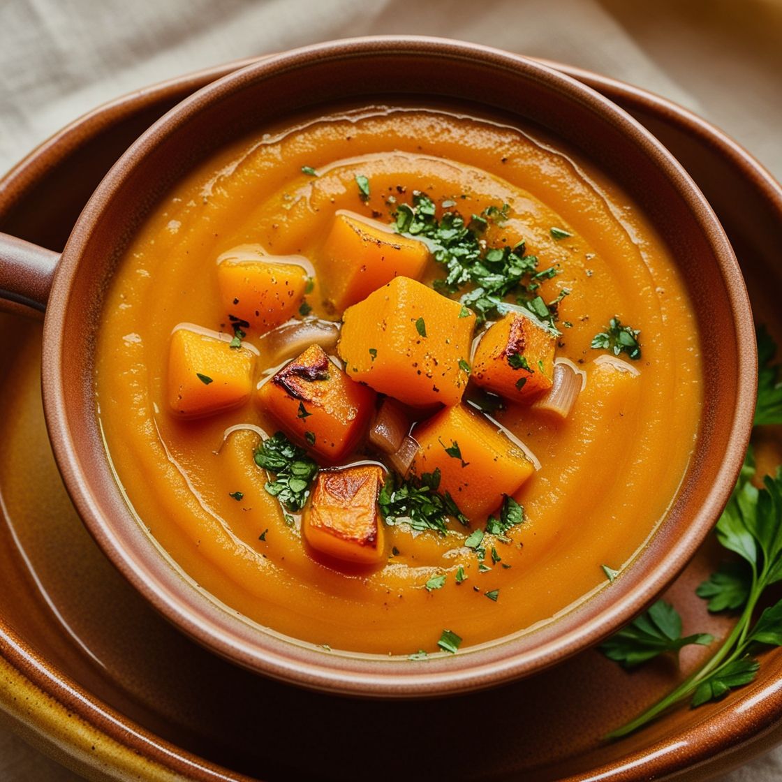 Roasted and Curried Butternut Squash Soup recipe