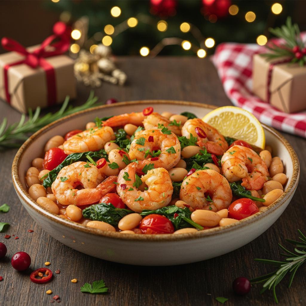 Garlic Shrimp &amp; Italian White Bean Stew recipe