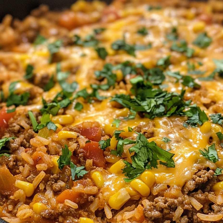 Savory and Spicy Ground Beef & Succotash recipe