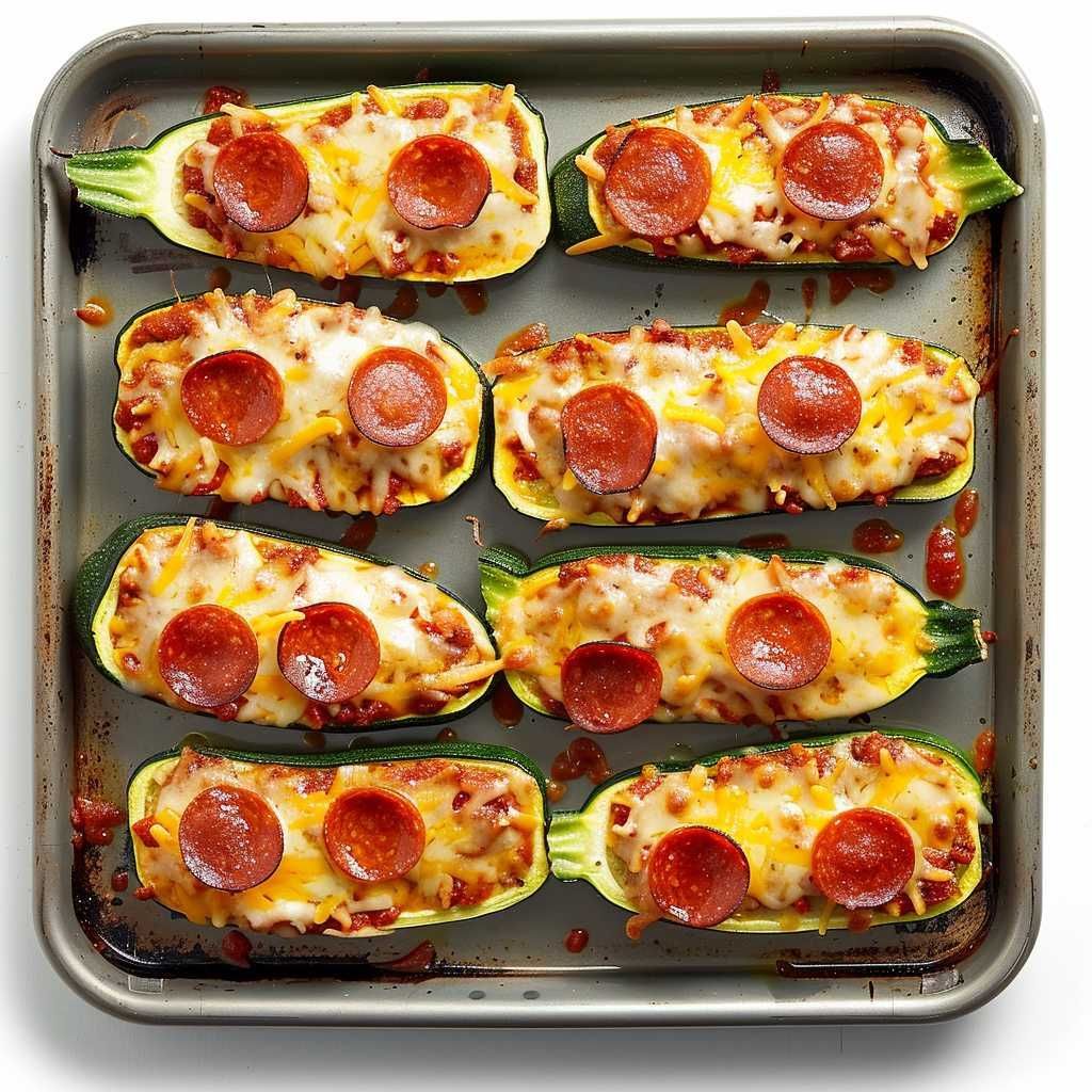 Pepperoni Stuffed Zucchini recipe