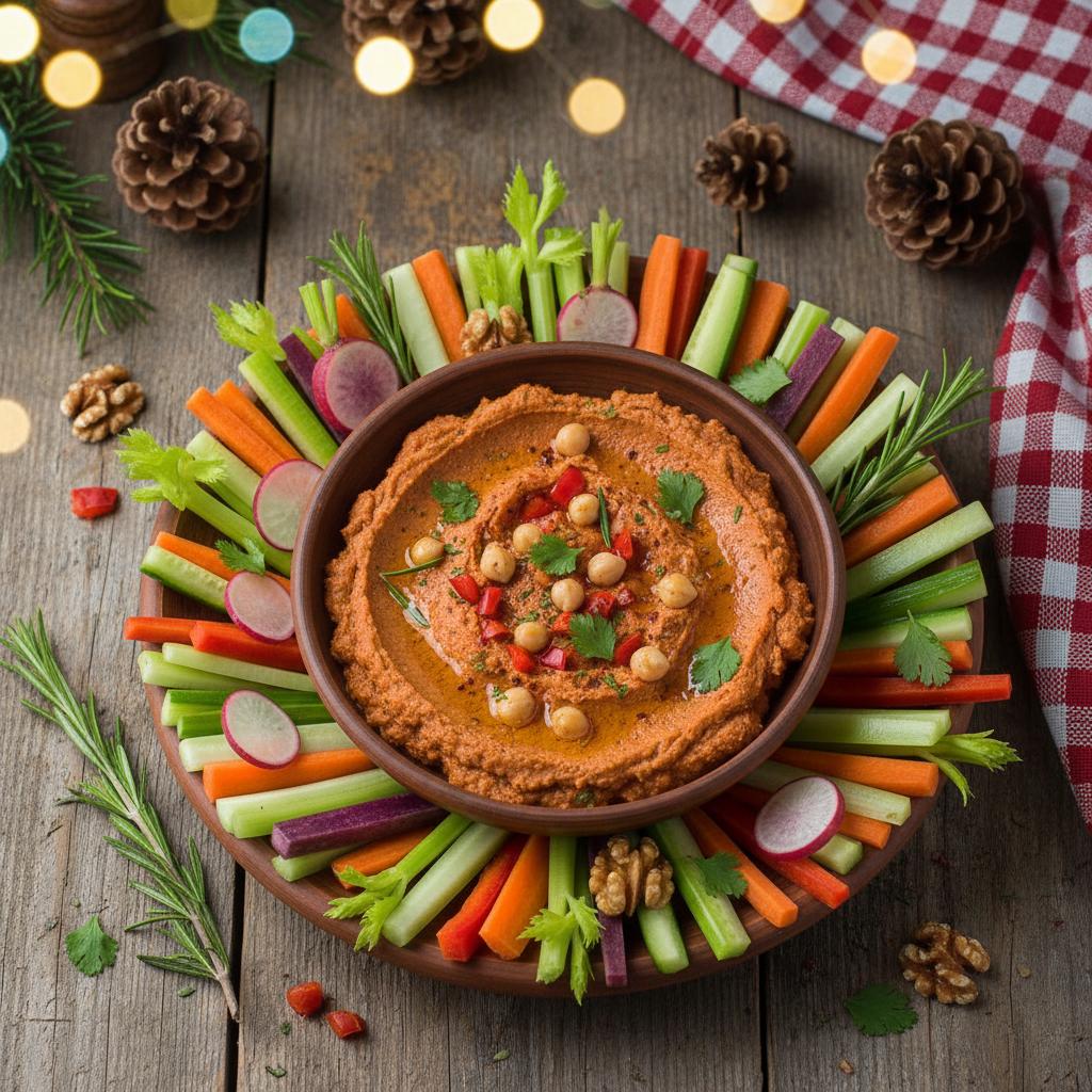 Christmas Smoked Roasted Red Pepper Hummus recipe