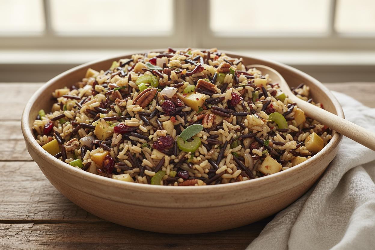 Apple-Sage Wild Rice Stuffing recipe