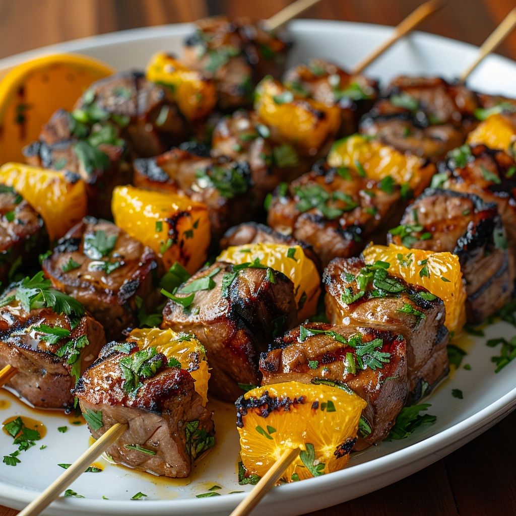 Grilled Orange Lamb Kabobs recipe