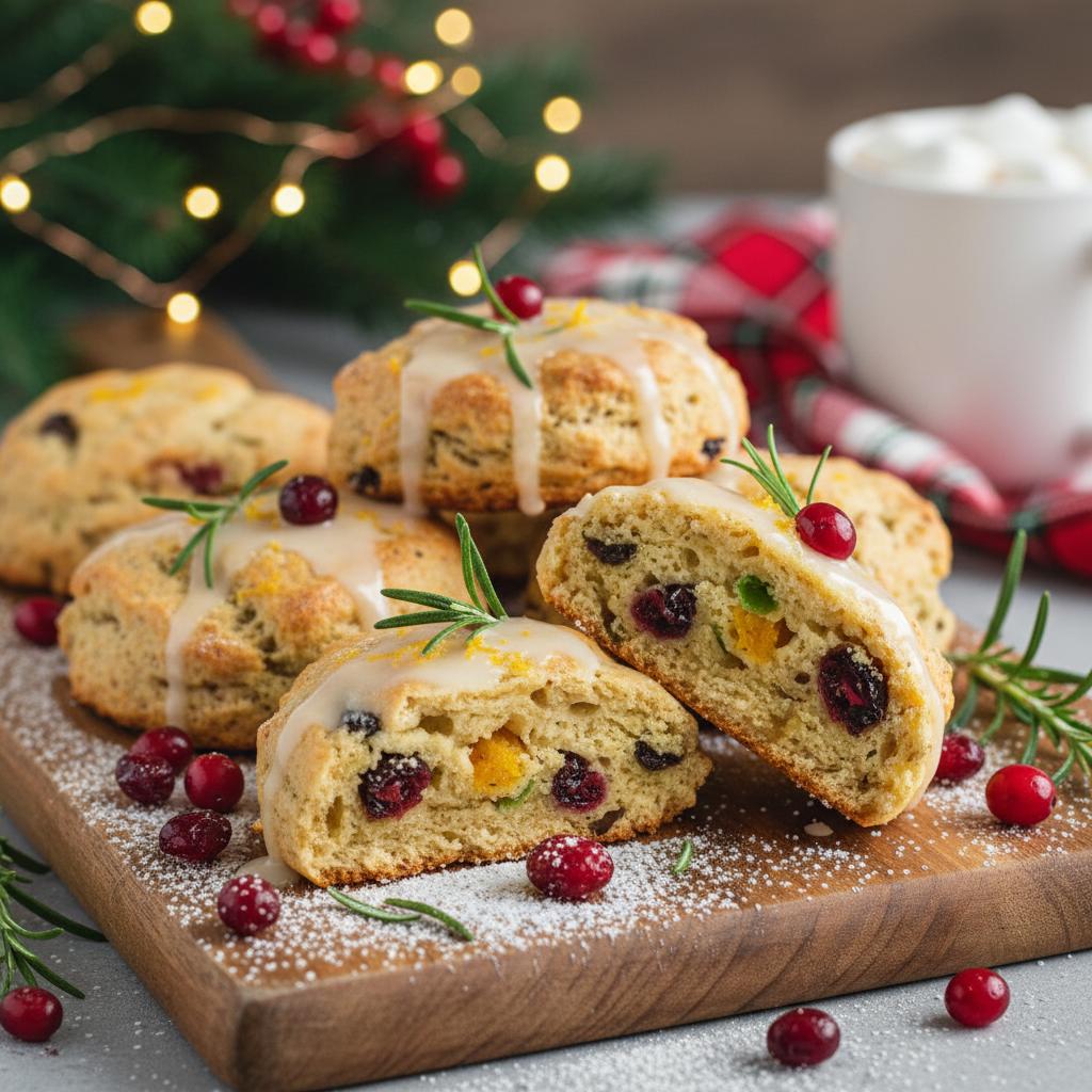 Christmas Cranberry Orange Zest Buttermilk Scones recipe