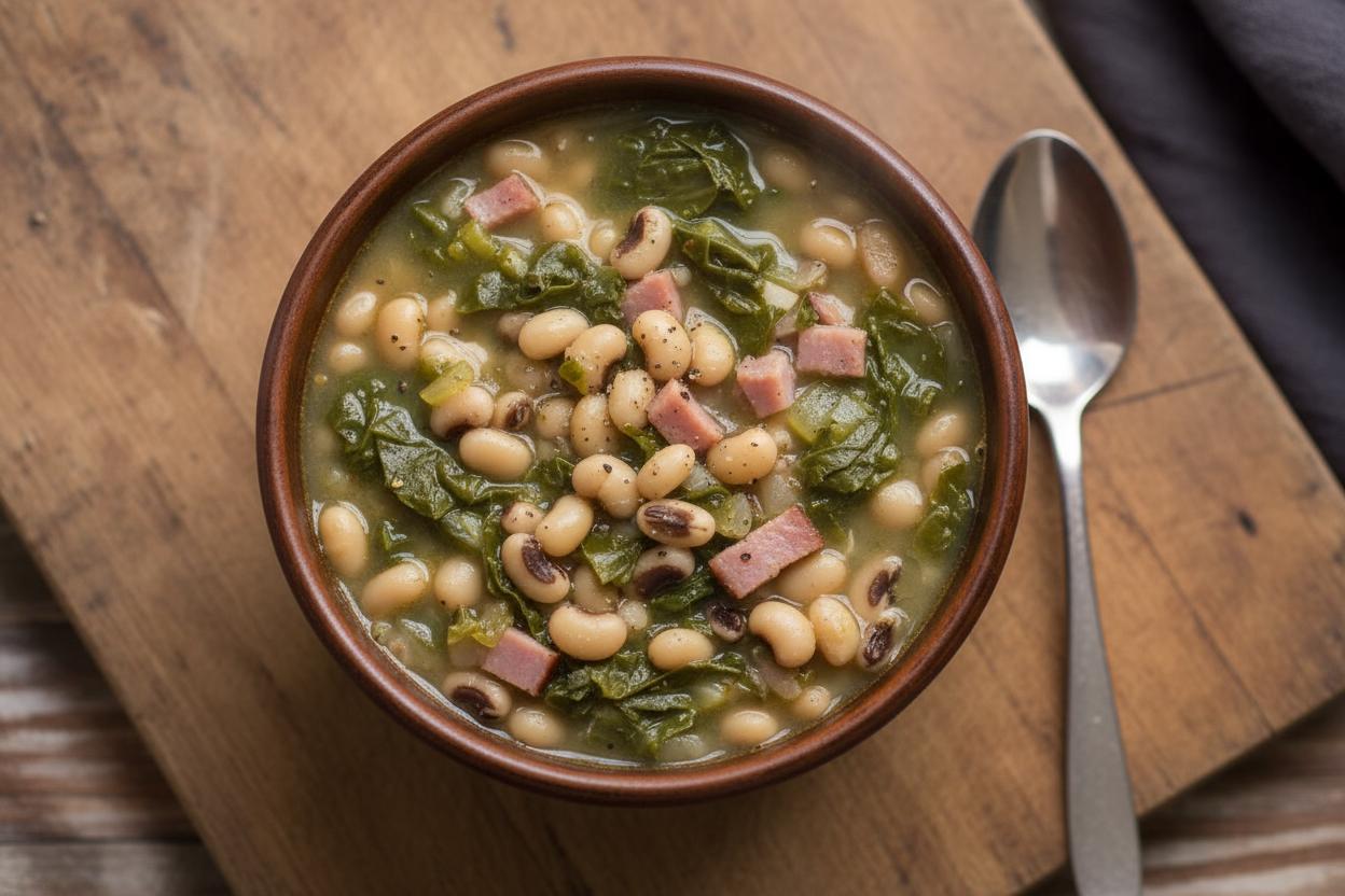Black-Eyed Pea and Collard Greens Soup recipe