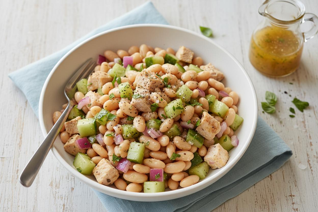 Mediterranean Chicken and White Bean Salad recipe