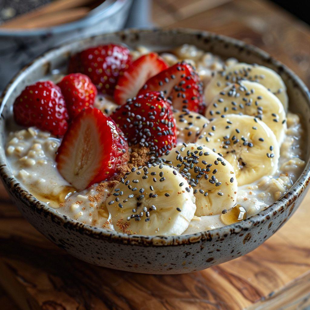 Banana Porridge with Strawberries recipe
