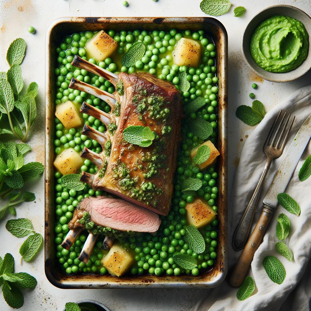 Rack of Lamb with Minted Pea Puree recipe
