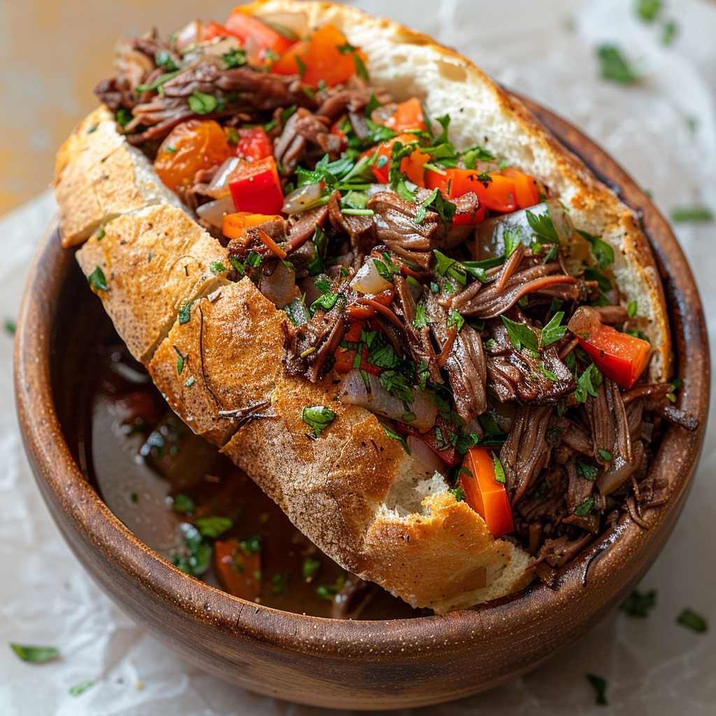 Slow Cooker Italian Beef for Sandwiches recipe
