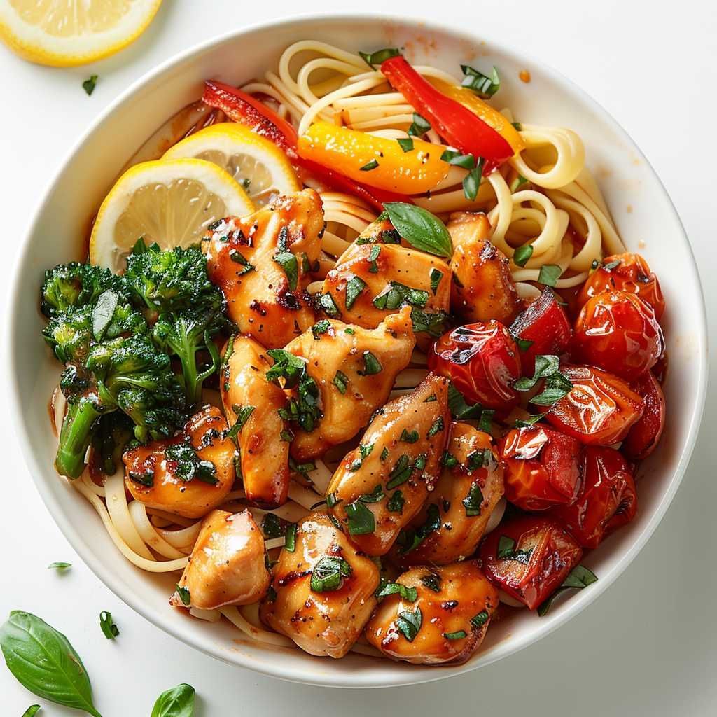 Lemon Chicken and Veggie Pasta recipe
