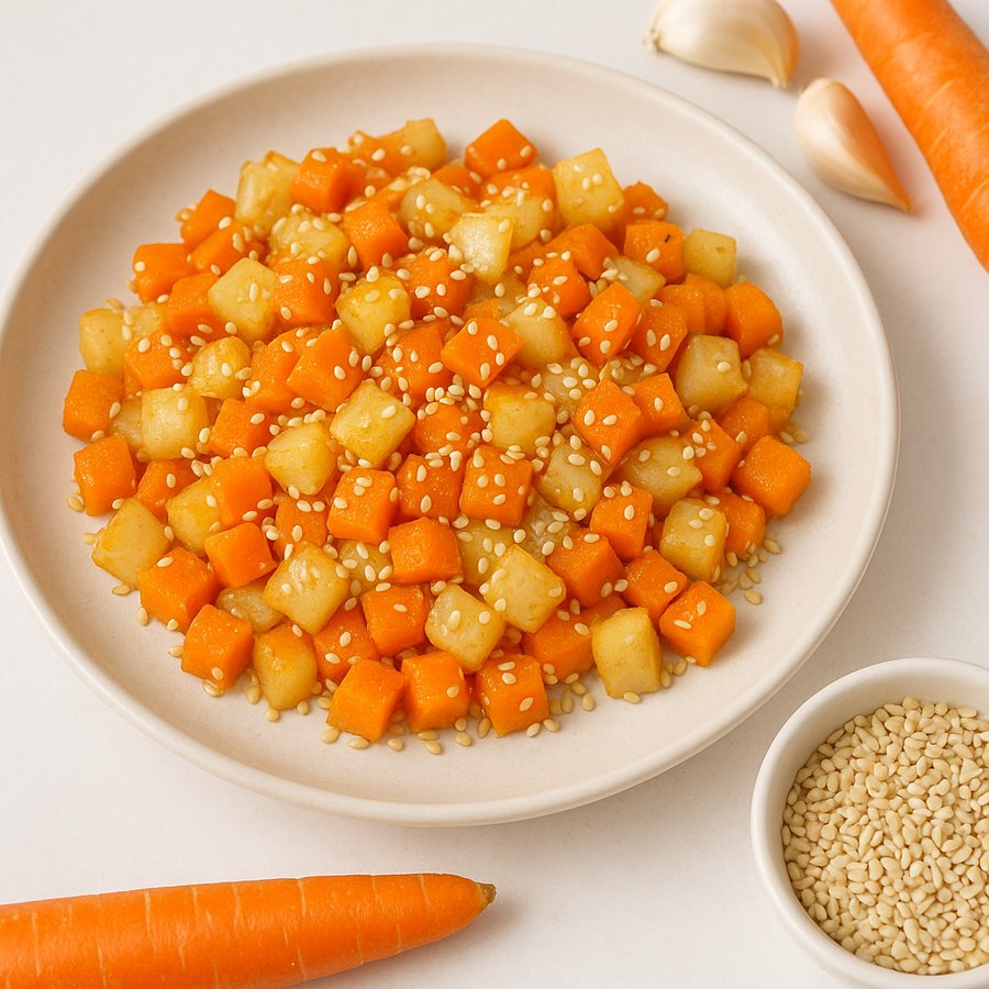 Sesame Turnips and Carrots recipe