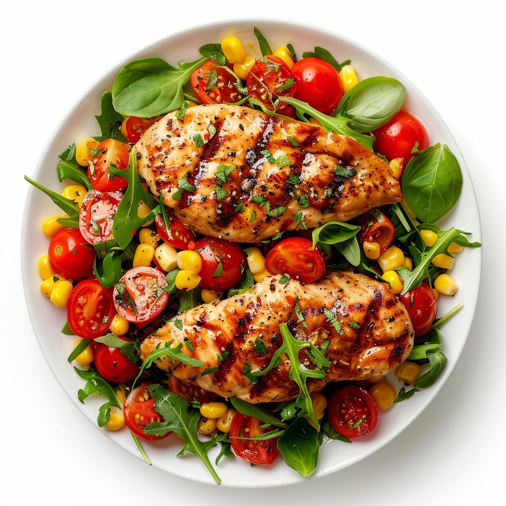 Chicken Breast with Tomato and Corn Salad recipe