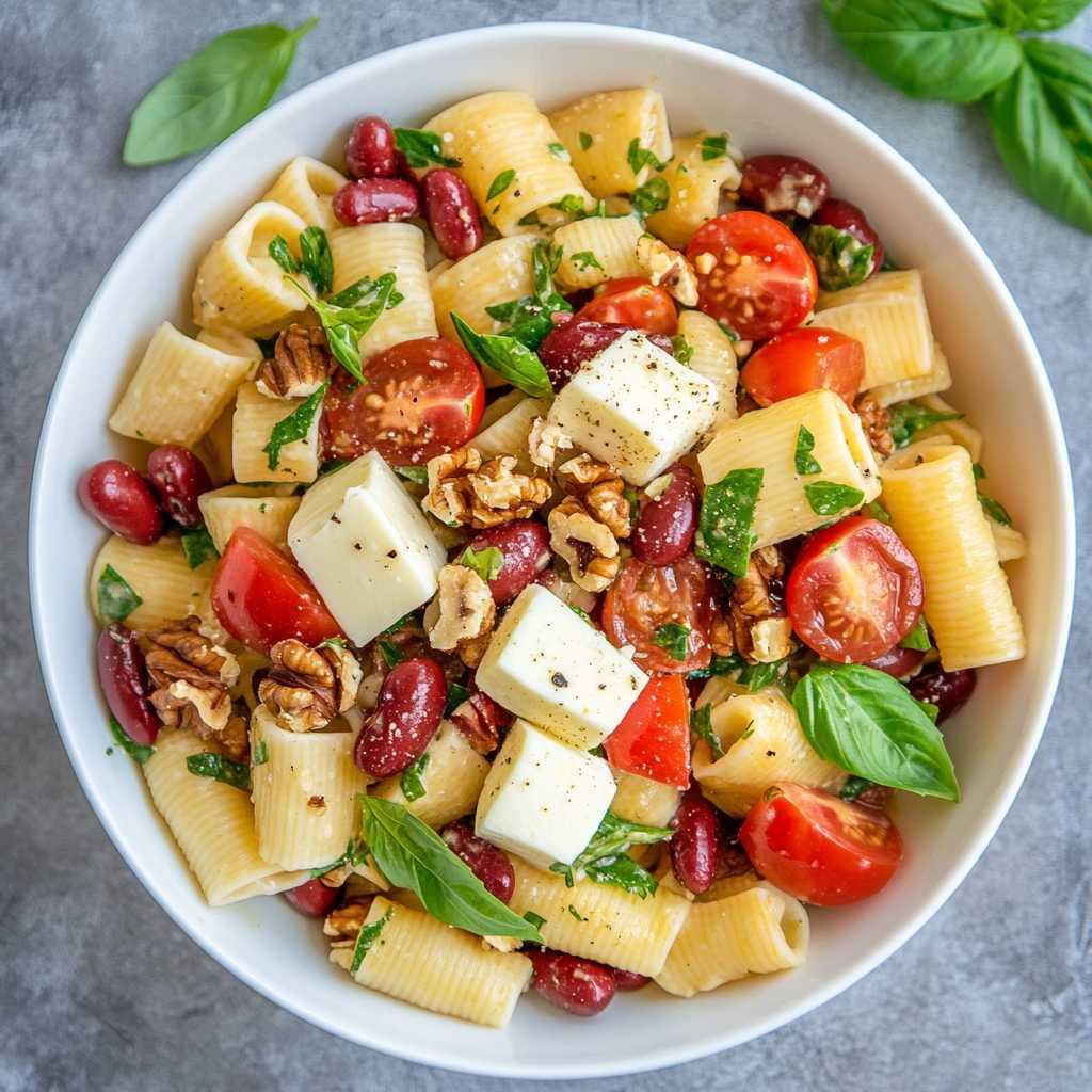 Tomato Basil and Bean Pasta Salad recipe