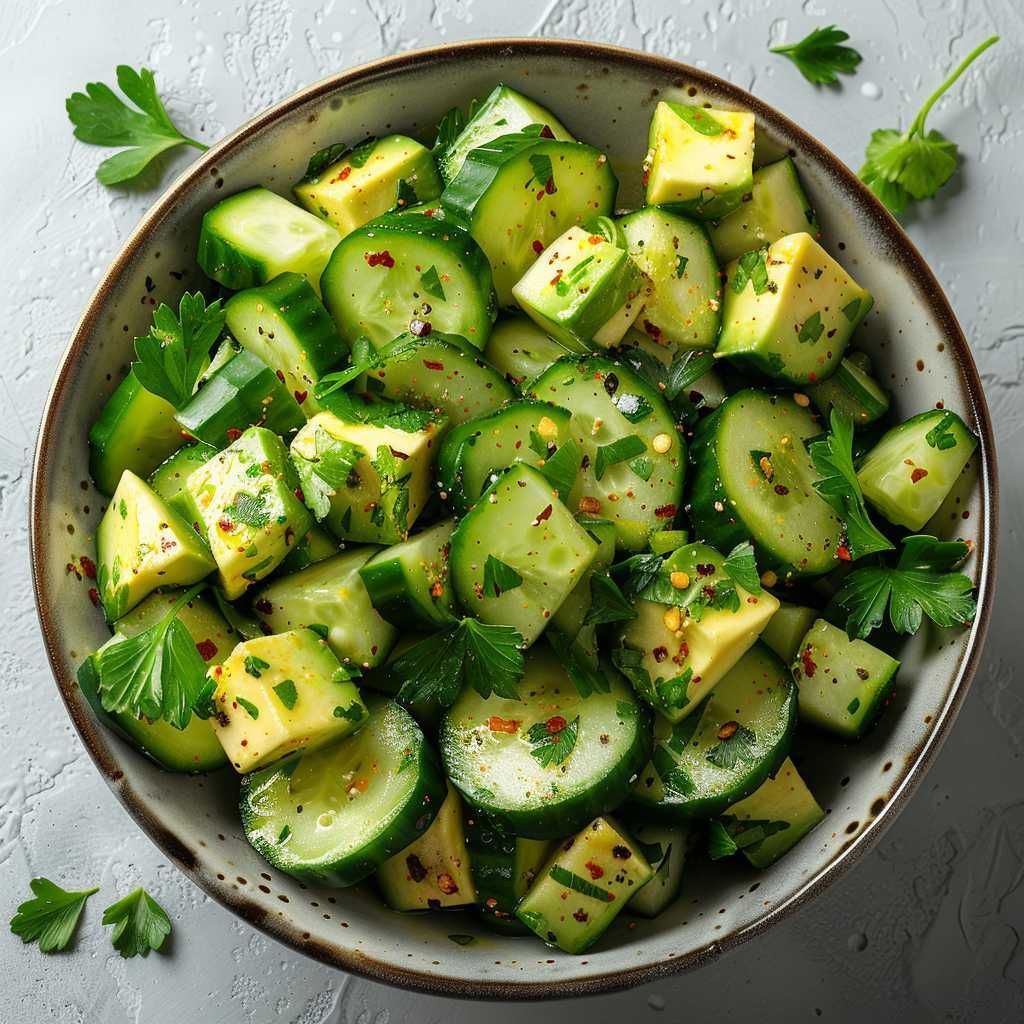 Tangy Cucumber and Avocado Salad recipe