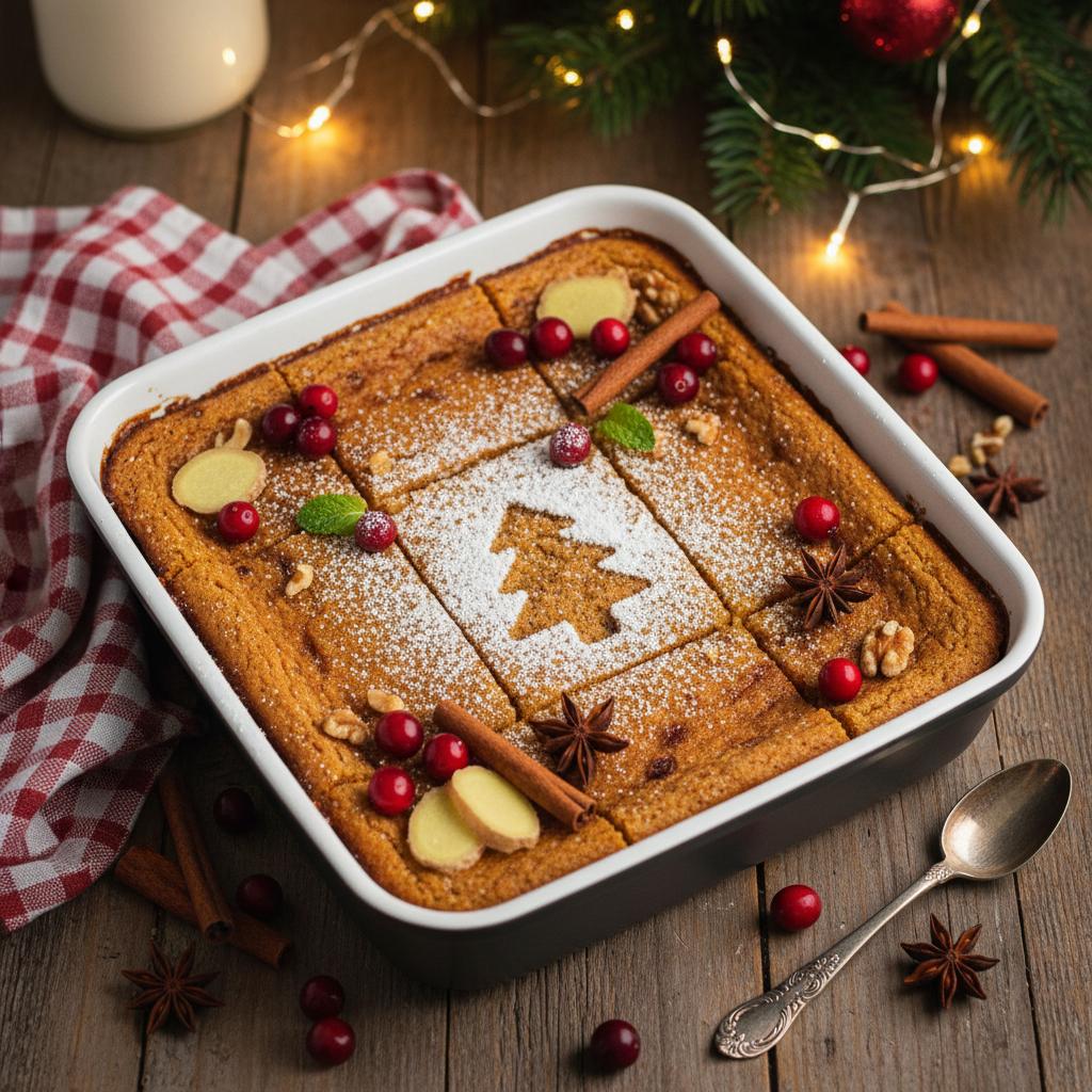 Festive Ginger-Cinnamon Cornmeal Pudding recipe