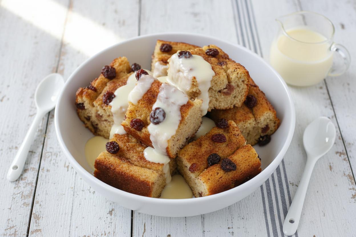 Bread Pudding with Vanilla Sauce recipe