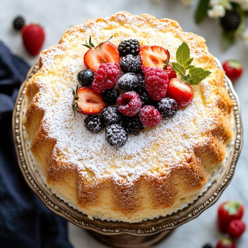 Angel Food Pastry with Fresh Berries and Whipped Cream recipe