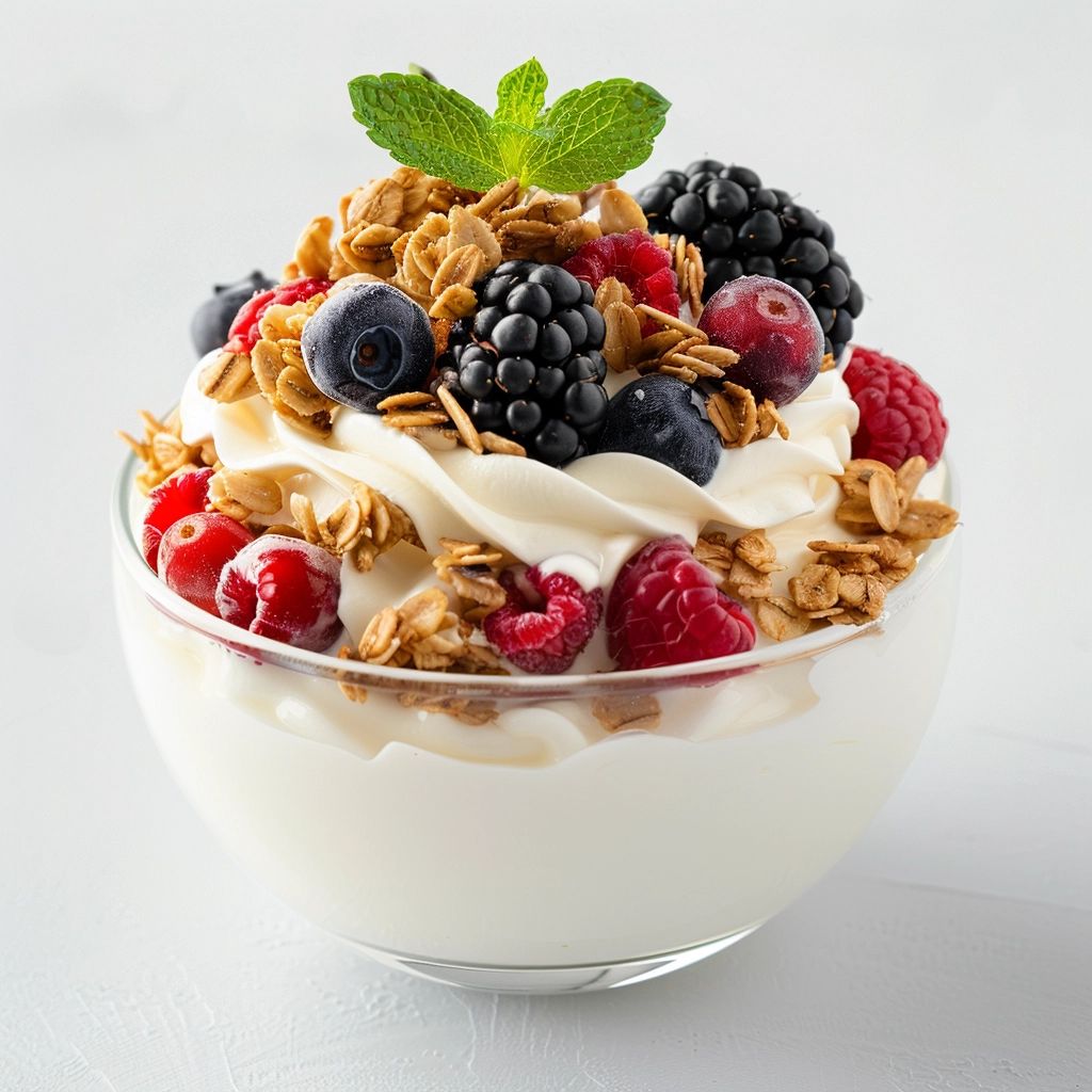 Greek Yogurt with Granola and Mixed Berries recipe