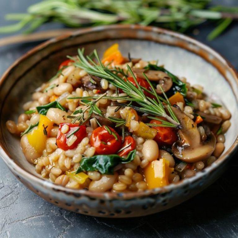 White Bean, Spinach, and Barley Stew recipe
