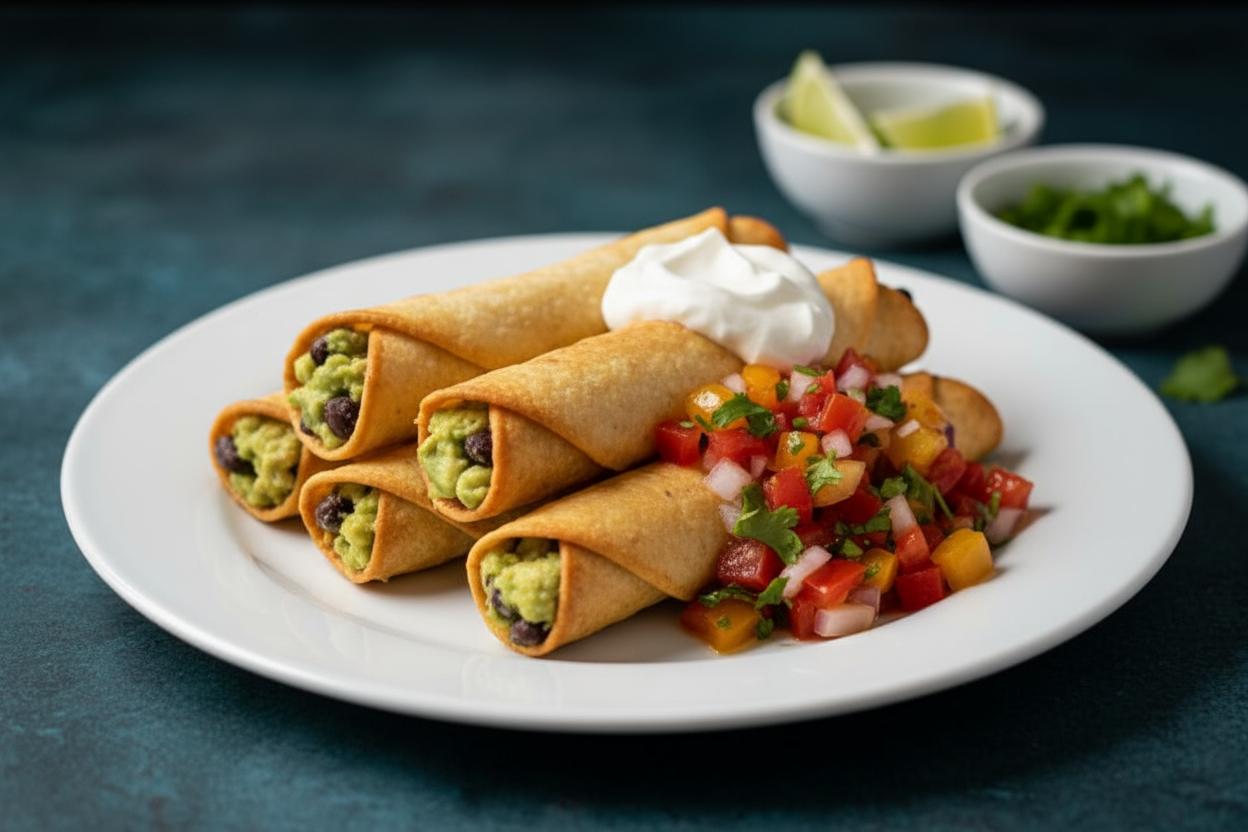 Avocado Black Bean Taquitos recipe