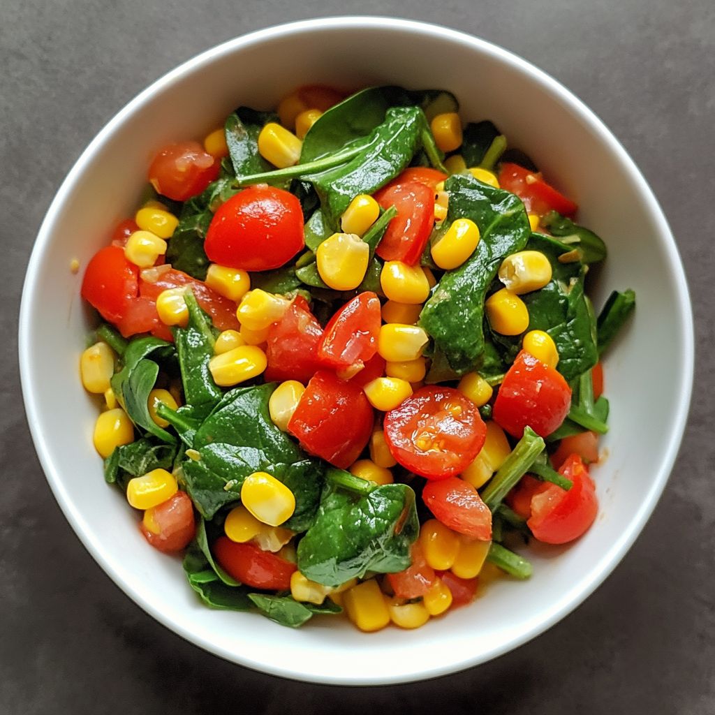 Spinach, Tomatoes, and Corn recipe